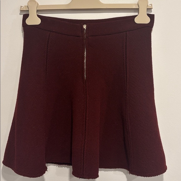 Zara Maroon A-Line Skirt - Picture 4 of 9